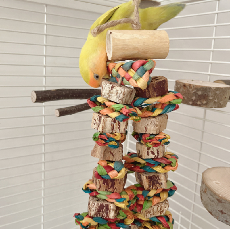 Bird Toys Factory - Factory Price Large Parrot Chewing Multicolored Wooden Blocks Tearing