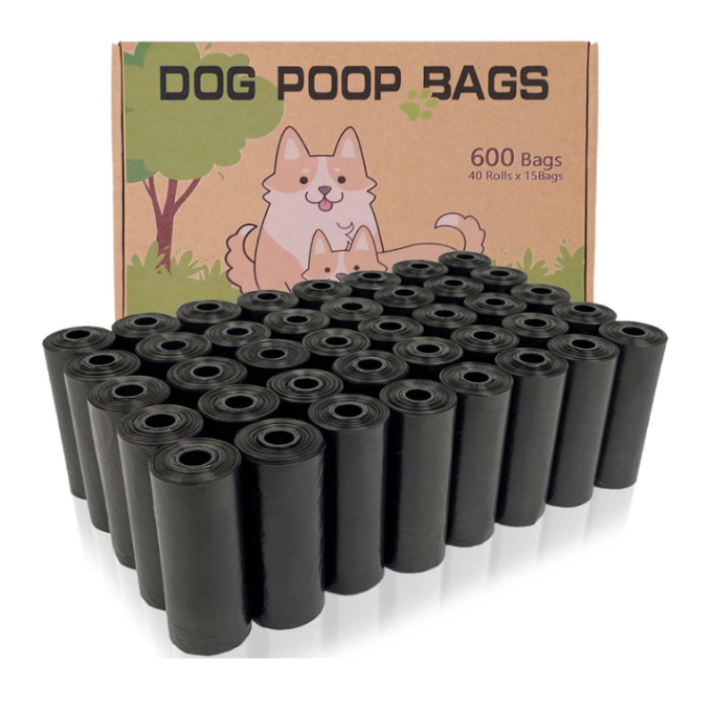Dog Poop Bags Factory - Black Easy Carry Sturdy Leak-Proof Outdoor Walk Travel Kraft