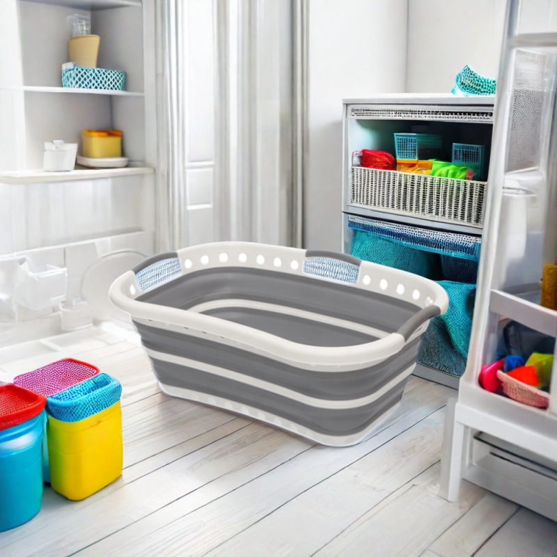 Collapsible Storage Basket Supplier - 24L Household Laundry Organizer