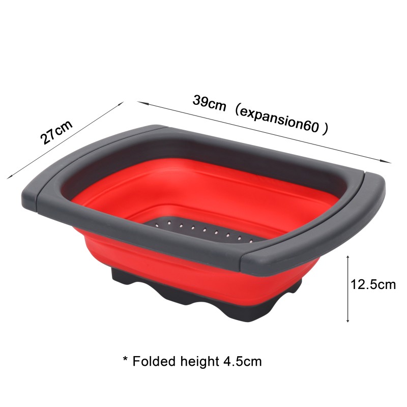 Oval Drain Basket Manufacturer - Small Silicone Folding Adjustable