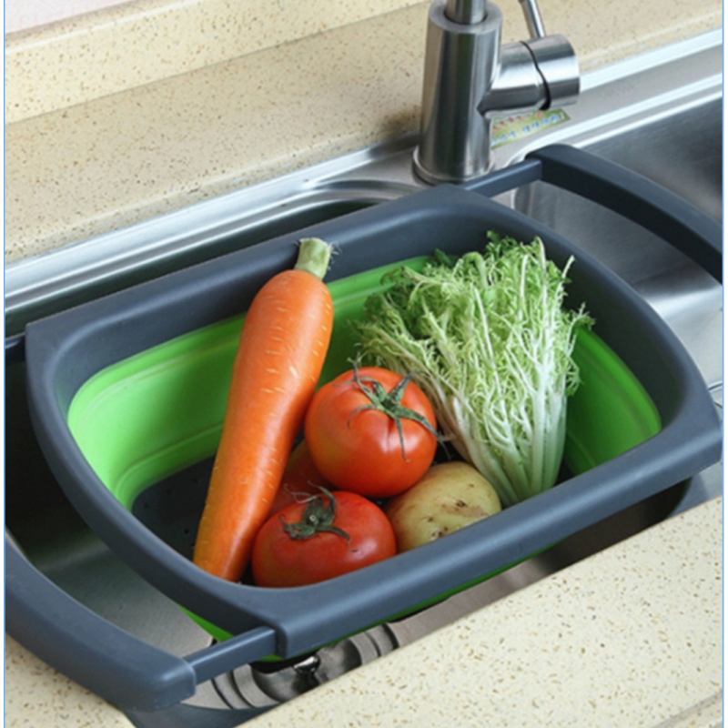 Oval Drain Basket Manufacturer - Small Silicone Folding Adjustable