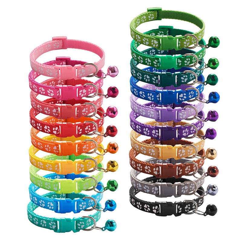 Dog Collar Supplier - Multi-color Adjustable Nylon with Bell for Cats Dogs