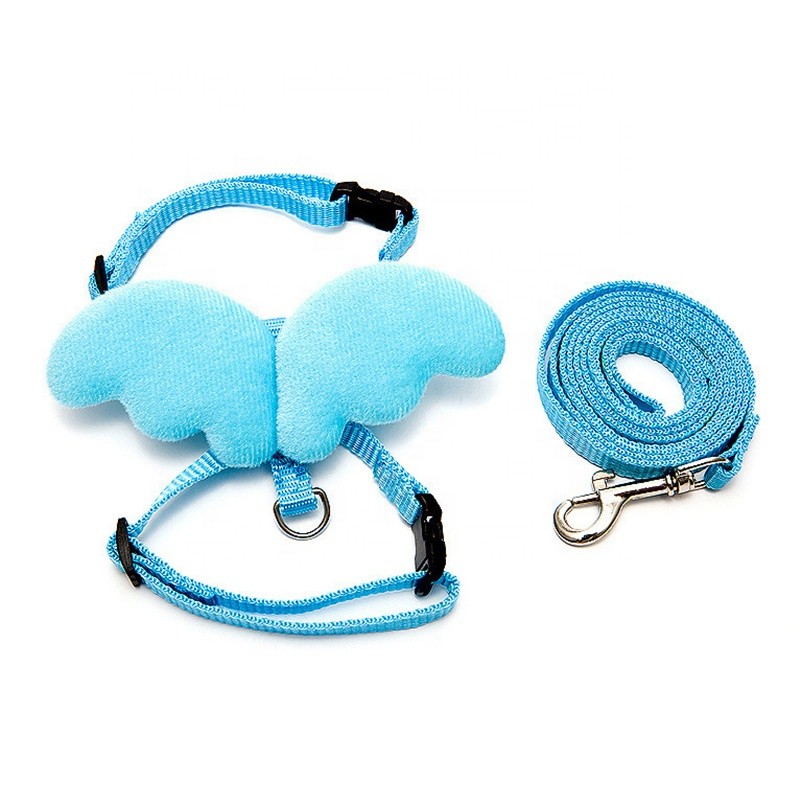 Dog Harness Set Factory - Comfortable Breathable Adjustable Angel Wing Leash Set