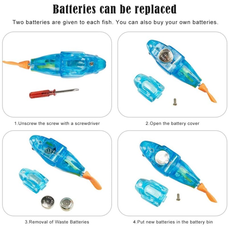 Robot Fish Toy Supplier - Custom Interactive LED Light Swimming Bath Plastic Fish