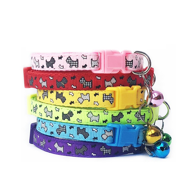 Dog Collar Supplier - Multi-color Adjustable Nylon with Bell for Cats Dogs