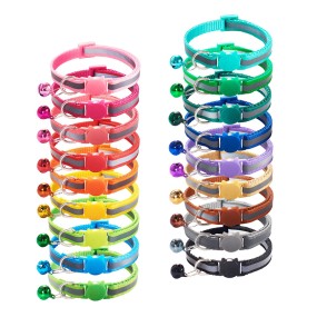 Dog Collar Supplier - Multi-color Adjustable Nylon with Bell for Cats Dogs
