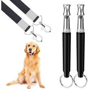 Ultrasonic Whistle Supplier - with Lanyard Funny Steel Metal Stop Barking Whistle