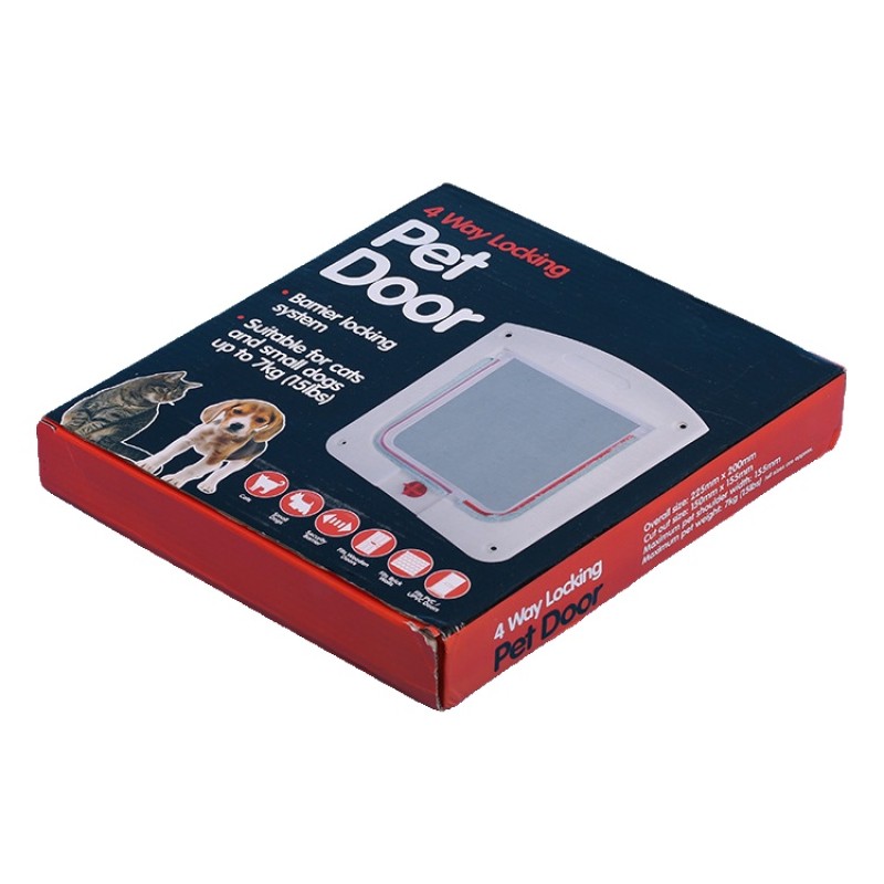 Pet Door Manufacturer - White Frame 4 Way Locking Magnetic Pet Cat Flap