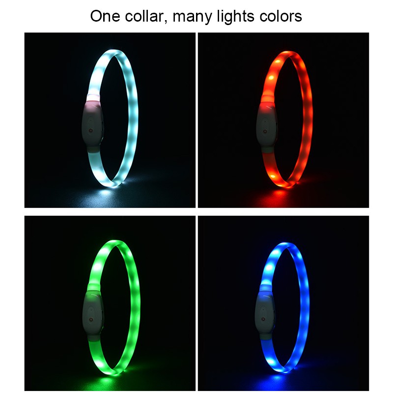 LED Dog Collar Supplier - Waterproof Cuttable USB Rechargeable Silicone Light Up