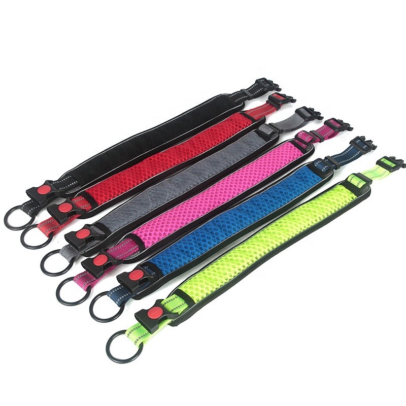 Pet Collar Supplier - 3M Reflective Stripes Breathable Mesh Nylon Webbing