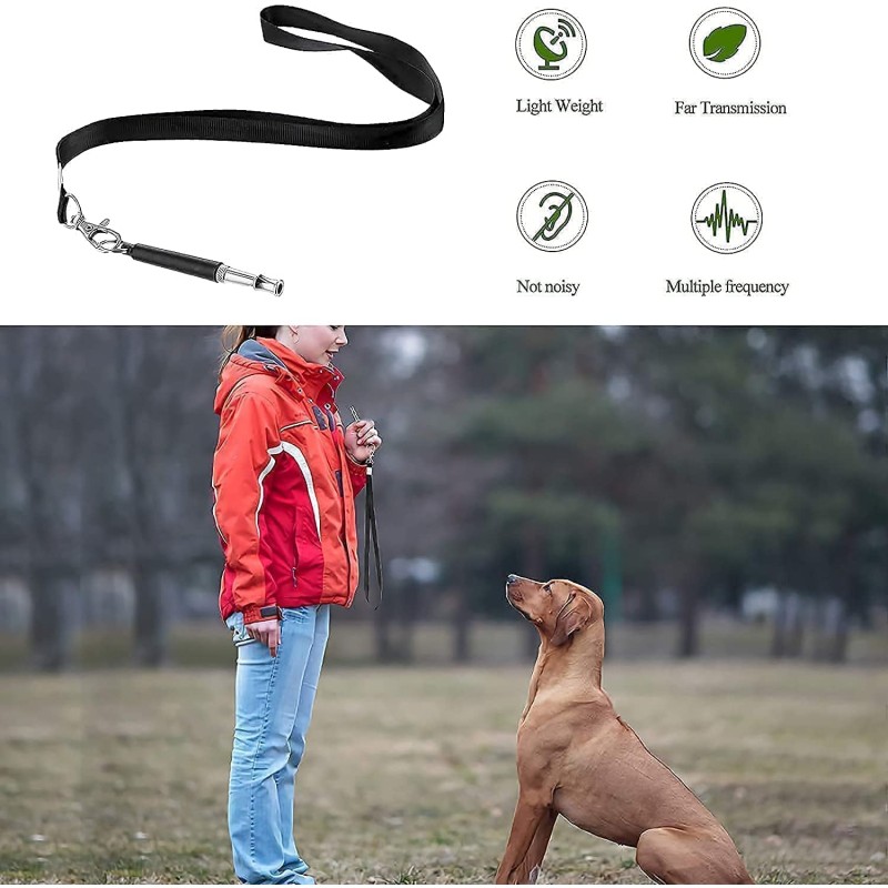 Ultrasonic Whistle Supplier - with Lanyard Funny Steel Metal Stop Barking Whistle