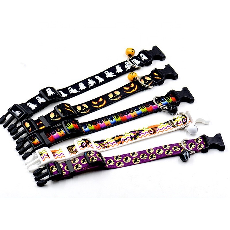 Pet Collar Supplier - Factory Wholesale Halloween Party Collar with Bell
