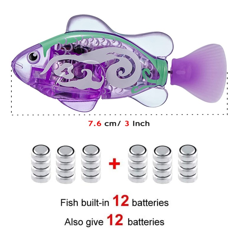 Robot Fish Toy Supplier - Custom Interactive LED Light Swimming Bath Plastic Fish