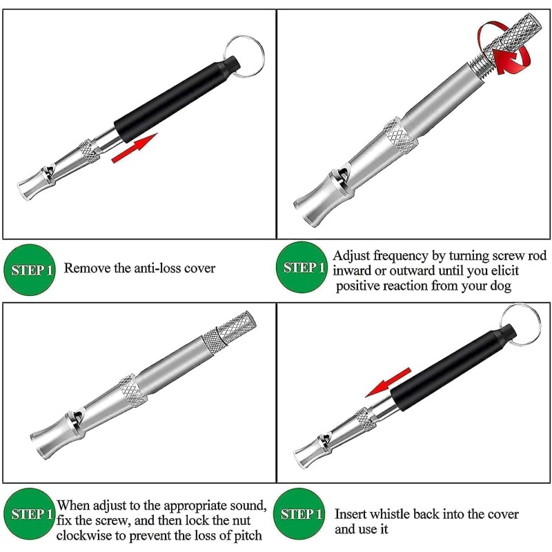 Ultrasonic Whistle Supplier - with Lanyard Funny Steel Metal Stop Barking Whistle