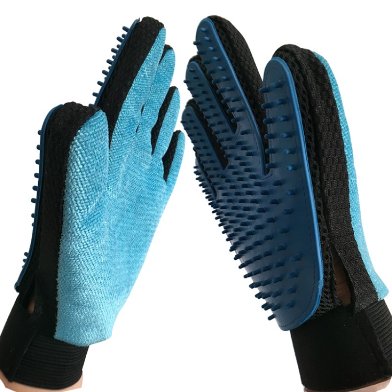 Pet Grooming Glove Manufacturer - Custom 2-in-1 Deshedding Bath Glove Silicone Nylon