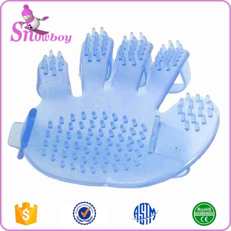 Pet Deshedding Glove Supplier - Plastic Five Finger Grooming Glove for Dogs