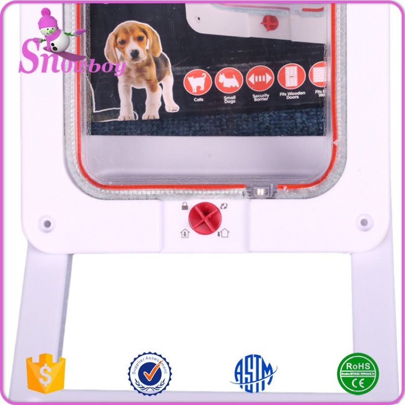 Pet Door Manufacturer - White Frame 4 Way Locking Magnetic Pet Cat Flap