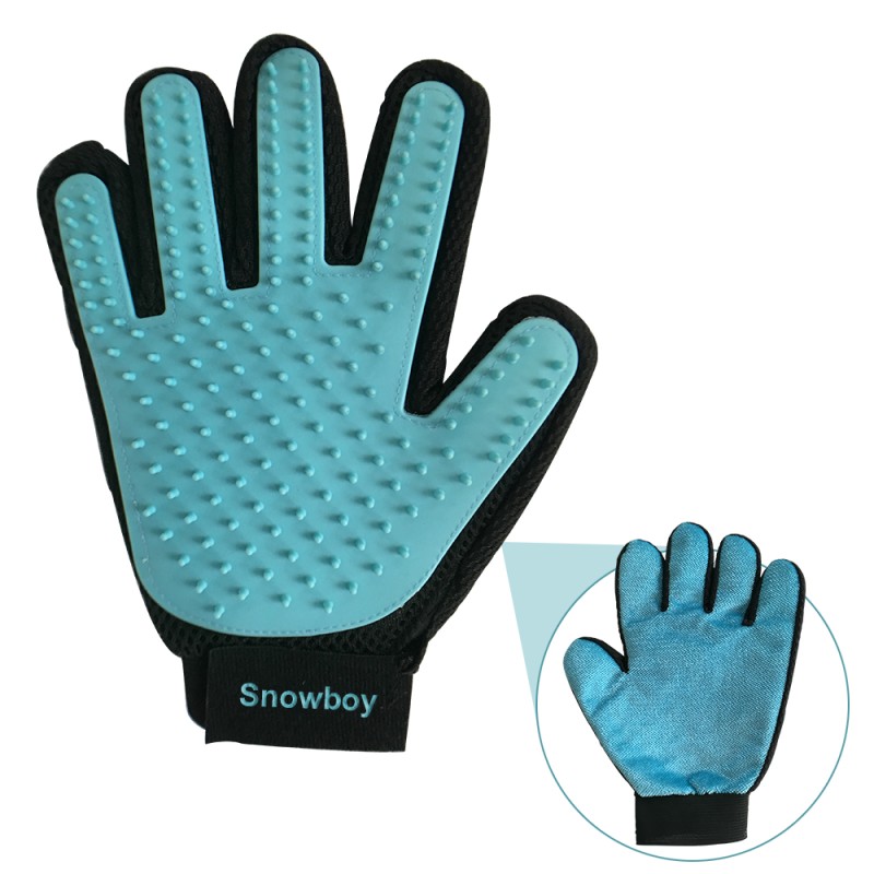 Pet Grooming Glove Manufacturer - Custom 2-in-1 Deshedding Bath Glove Silicone Nylon