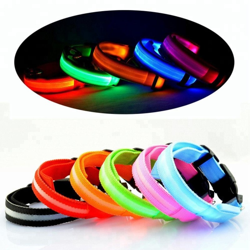 LED Dog Collar Manufacturer - Flashing Light Adjustable Pet Collar Rechargeable