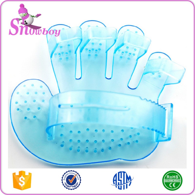 Pet Deshedding Glove Supplier - Plastic Five Finger Grooming Glove for Dogs