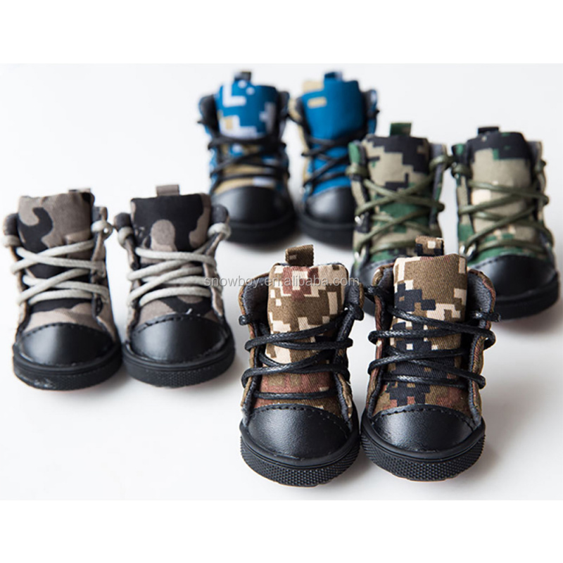 Pet Boots Manufacturer - Camo Anti Slip Winter Warm Cowboy Shoes for Small Dogs