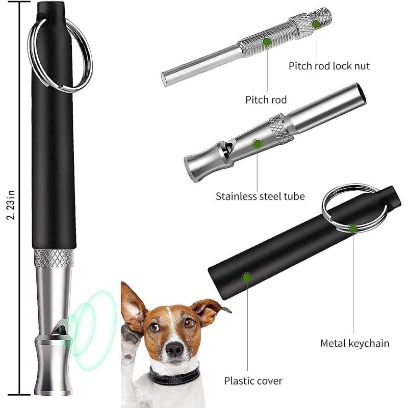 Ultrasonic Whistle Supplier - with Lanyard Funny Steel Metal Stop Barking Whistle