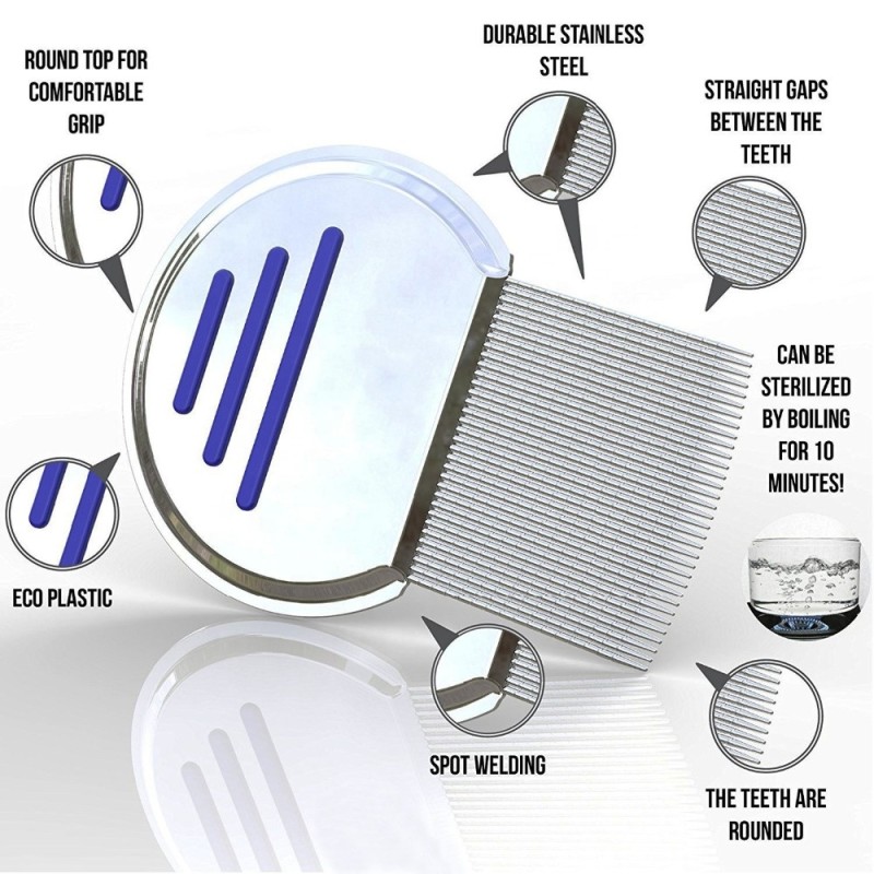 Nit Comb Supplier - Professional Stainless Steel Metal Head Lice Comb