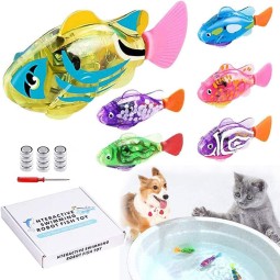 Robot Fish Toy Supplier - Custom Interactive LED Light Swimming Bath Plastic Fish