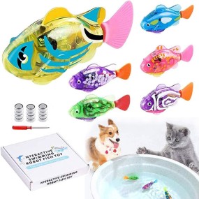 Robot Fish Toy Supplier - Custom Interactive LED Light Swimming Bath Plastic Fish