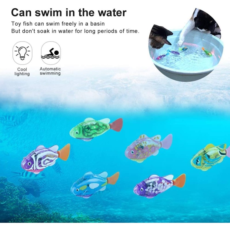 Robot Fish Toy Supplier - Custom Interactive LED Light Swimming Bath Plastic Fish