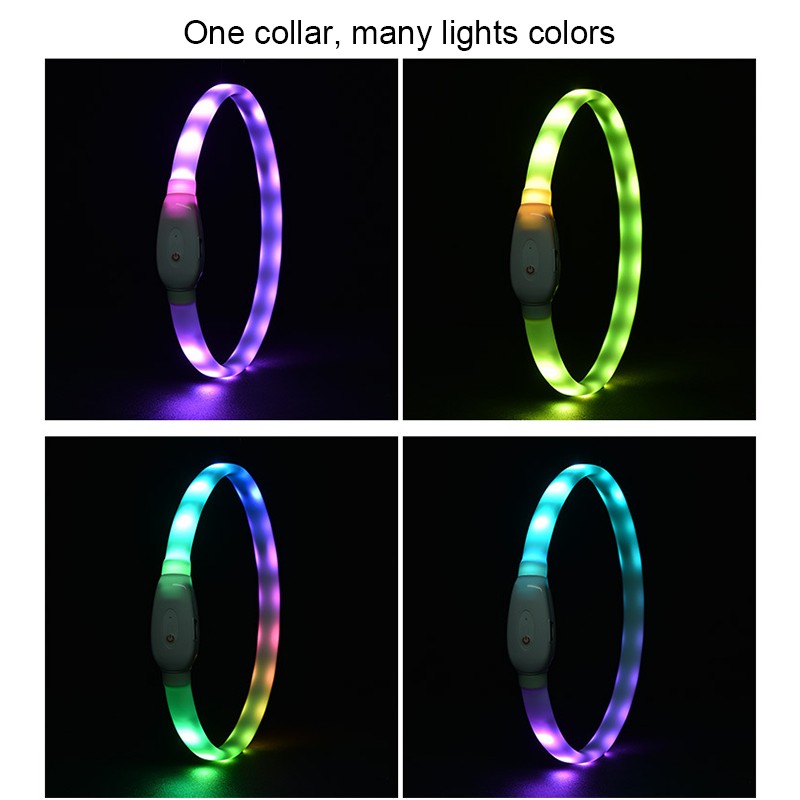 LED Dog Collar Supplier - Waterproof Cuttable USB Rechargeable Silicone Light Up