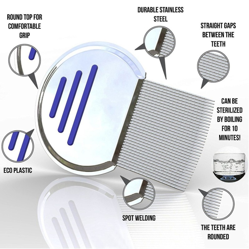 Head Lice Comb Factory - More Effective Stainless Steel Treatment Hair Comb