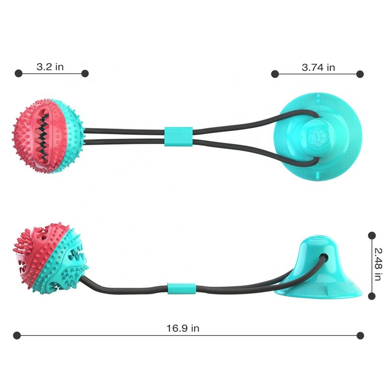 Dog Treat Ball Supplier - Interactive Rubber Chew Toy with Suction Cup