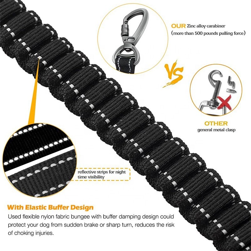 Retractable Dog Leash Manufacturer - 6FT Heavy Duty Shock Absorbing Nylon Bungee