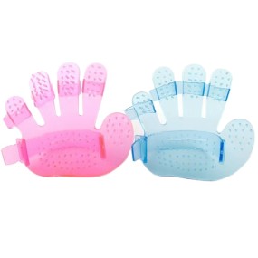 Pet Deshedding Glove Supplier - Plastic Five Finger Grooming Glove for Dogs