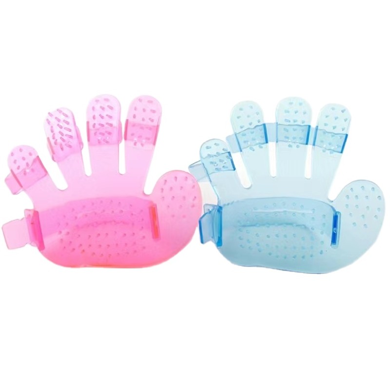 Pet Deshedding Glove Supplier - Plastic Five Finger Grooming Glove for Dogs