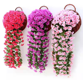 Artificial Orchid Factory - Violet Orchid Flower Wall Hanging Plastic Rattan for Wedding