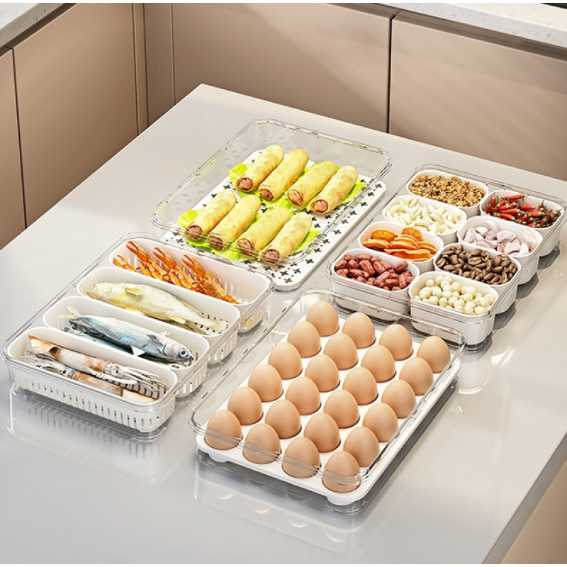 Egg Storage Box Factory - Portable Plastic Egg Box with Lid Handle Stackable Dividers