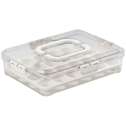 Egg Storage Box Factory - Portable Plastic Egg Box with Lid Handle Stackable Dividers