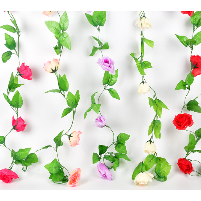 Artificial Rose Manufacturer - Wall Hanging Rose Rattan Artificial Flower for Balcony Wedding