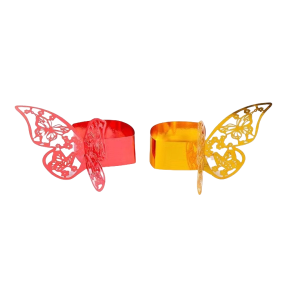 Napkin Rings Supplier - Elegant Laser Cut Metal Butterfly Rings for Weddings Christmas