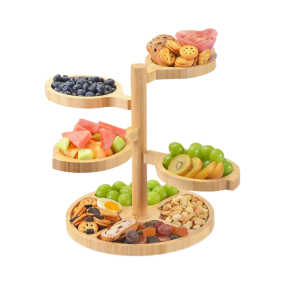 Bamboo Cheese Board Factory - 5 in 1 360 Rotation Tiered