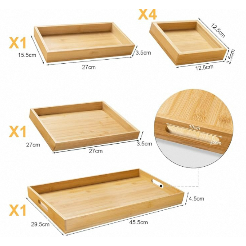 Bamboo Serving Tray Factory - Large Platter Handle Custom