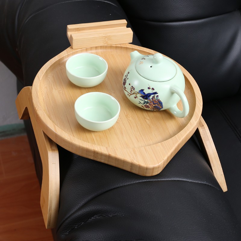 Bamboo Sofa Tray Manufacturer - 360 Rotating Phone Holder Custom