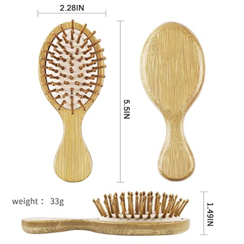 Bamboo Travel Brushes Manufacturer - 2 PCS Wooden Bristles Detangler