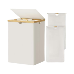 Bamboo Laundry Basket Supplier - Beige 165L Foldable Storage Rack