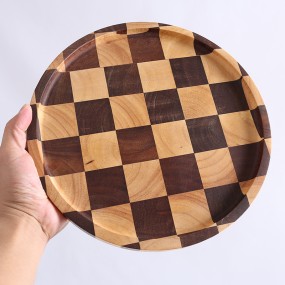Bamboo Dinner Plates Manufacturer - Custom Chessboard Pattern for Home Camping