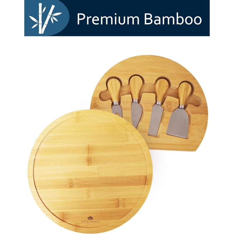 Bamboo Cheese Board Supplier - 4 Knives Cutlery Drawer Custom