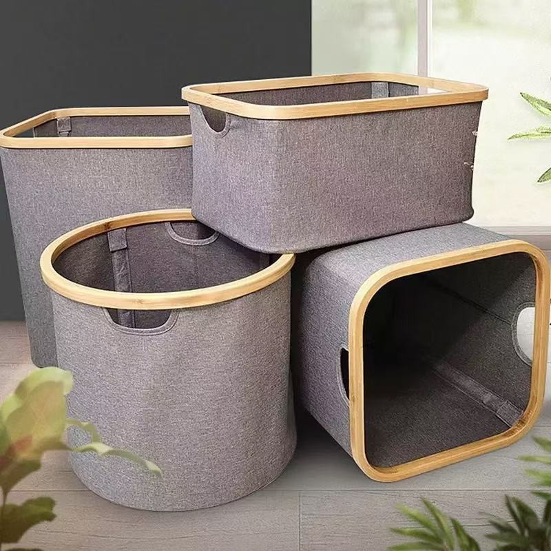 Bamboo Laundry Basket Supplier - Foldable Waterproof Collapsible
