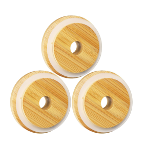 Bamboo Cup Lids Supplier - 70mm Reusable with Straw Hole OEM